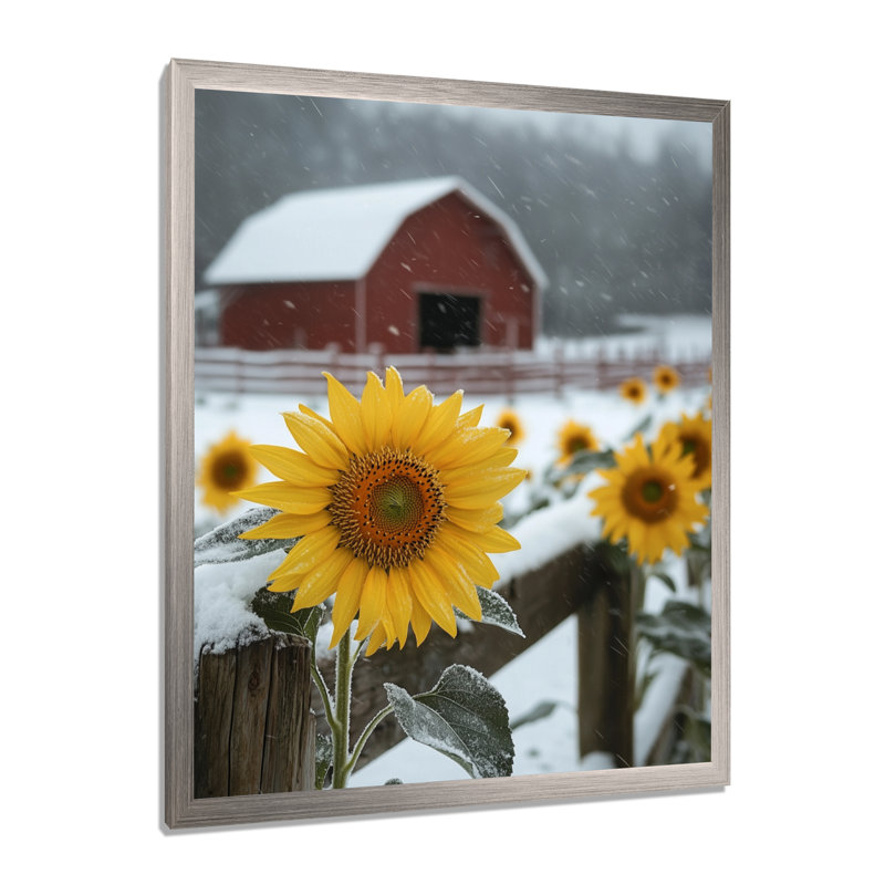 Girton - Floral Wall Art, Argent argent, H 20 po x l 12 po, Reproduction encadrée d'une seule photo