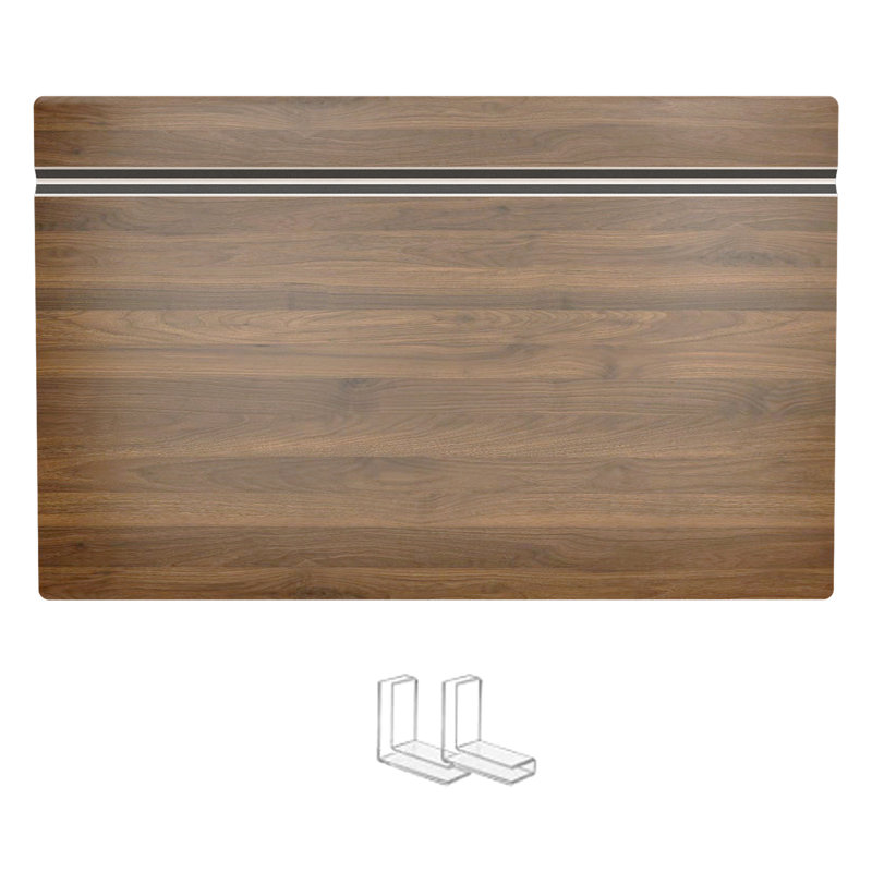 5 couvertures en mousse de noyer 5 pièces pour tablettes de garde-robe de salle de bain amovibles, avec texture en bois et 10 supports en acrylique à angle droit pour une utilisation régulière