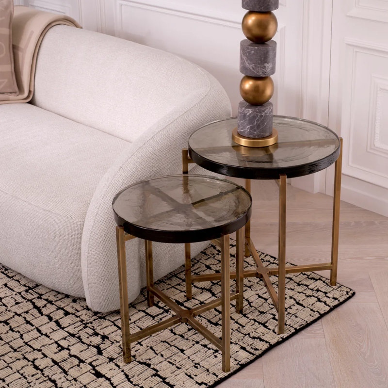 Haymann Glass Nesting End Table