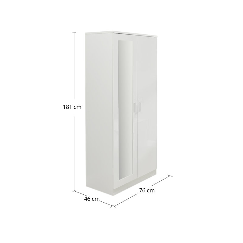 Wilhelmine 2 Door Manufactured Wood Wardrobe, Black