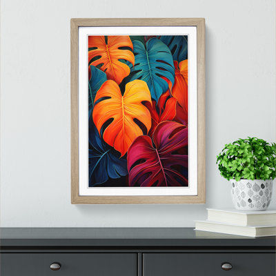 Tropical Leaf Romanticism - Single Picture Frame Print on Wood