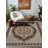Isabel Collection Digital Print Cotton-Polyester Beige Brown Moroccan Rug-296281175