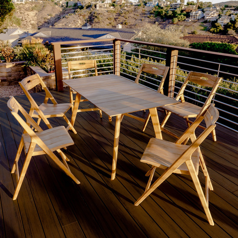 Outdoor 7 - Piece Teak Dining Set