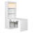 83.4"Tall Bookshelf With Writing Desk, Modern Bookcase With Study Desk, Workstation With Storage Shelf,Storage Bookcase With Open Shelves And Led Lighting For Living Room,Home Office,White