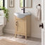 Meuble-lavabo simple autoportant de 20 po avec plateau en céramique Arlowene-956549735-998299497