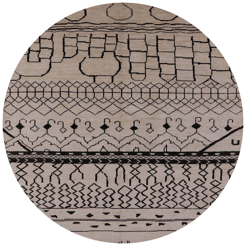 Bayles Abstract Indoor Rug, Round 8'