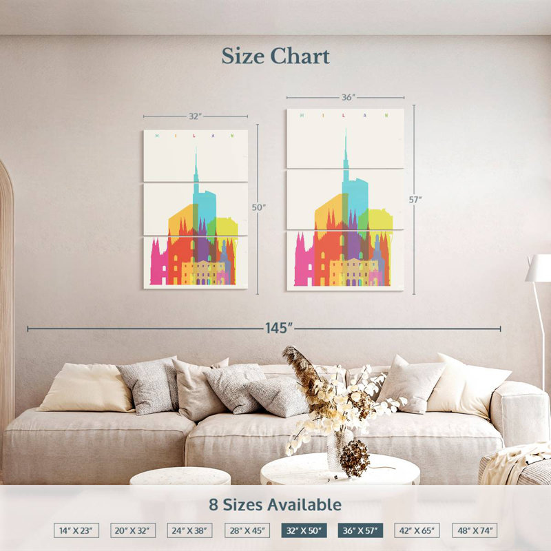 Masam Vibrant Milan, H 50 po x l 32 po
