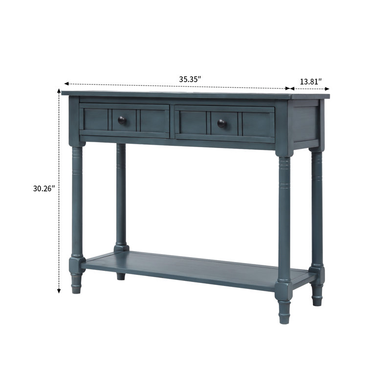 Ayumi 35.43'' Solid Wood Sideboard, Antique Navy