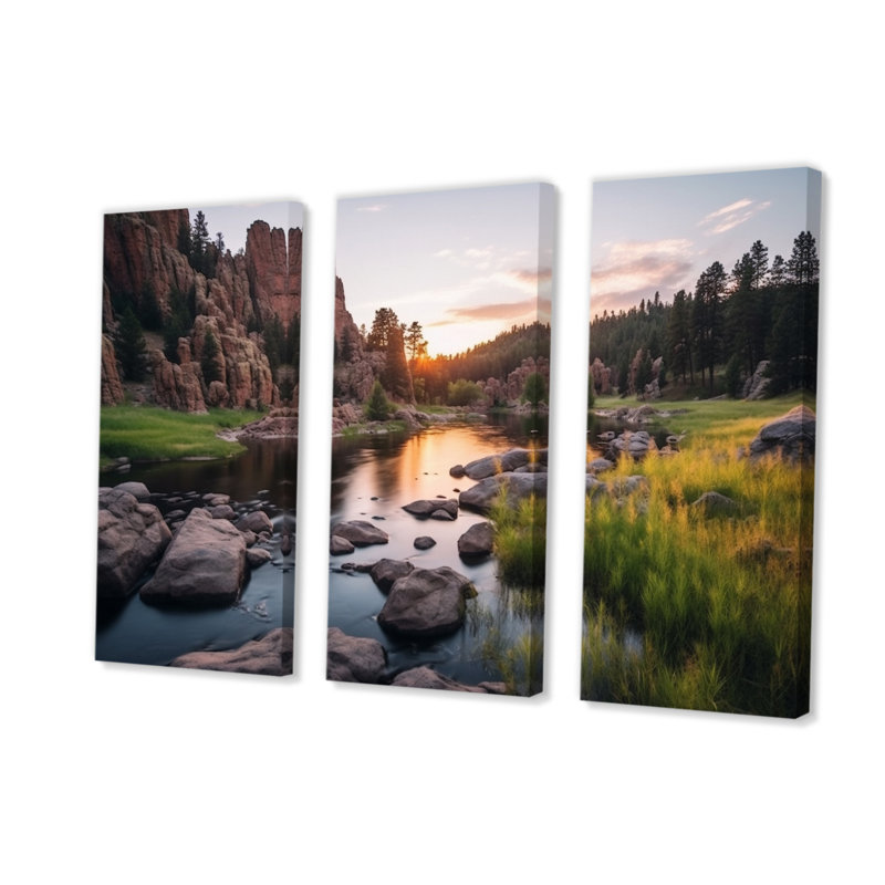 South Dakota Custer State Park Serenity II - ensemble d'impressions sur toile South Dakota, H 32 po x l 48 po x P 1 po