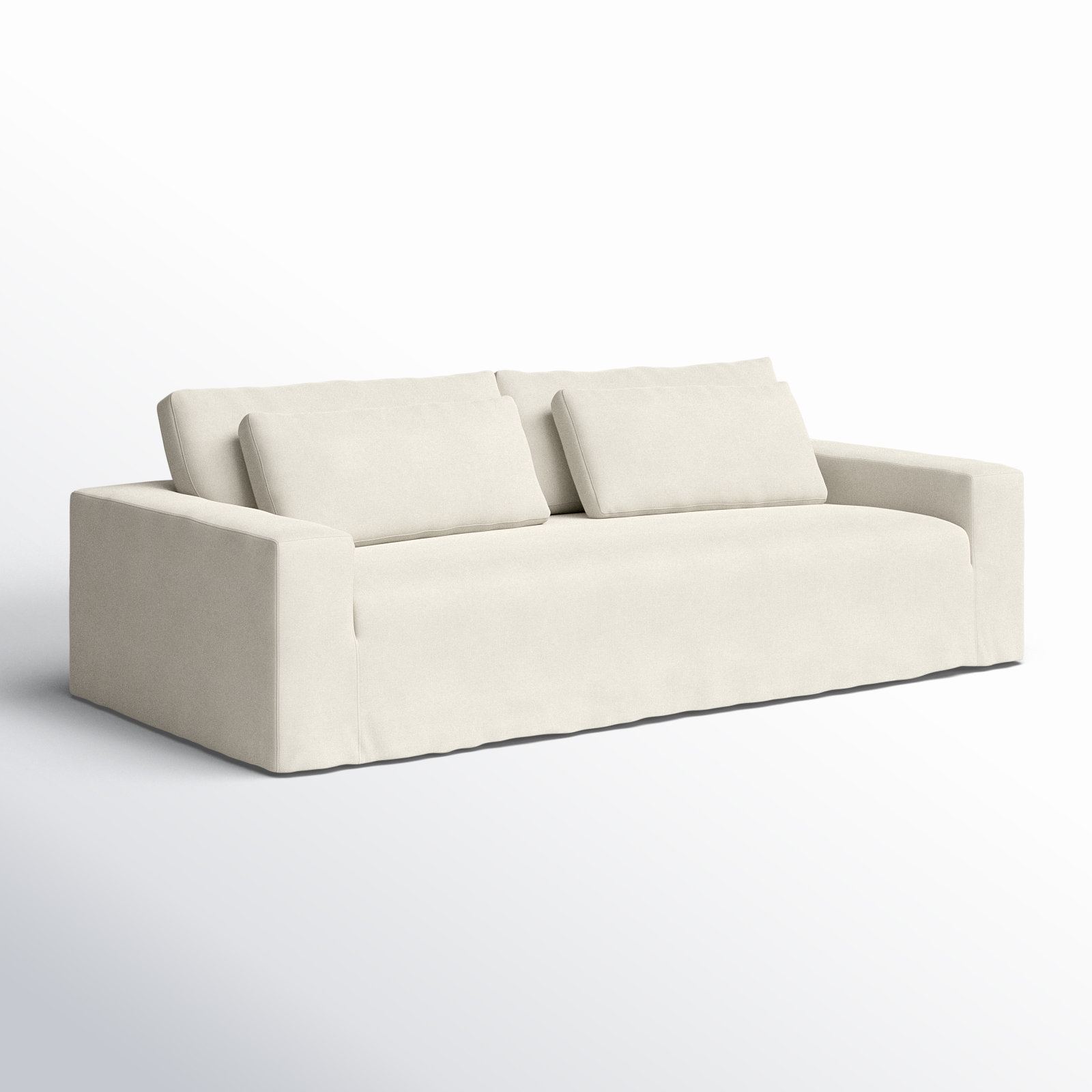 Bola Outdoor Slipcover Sofa-96"-Bombay Flax