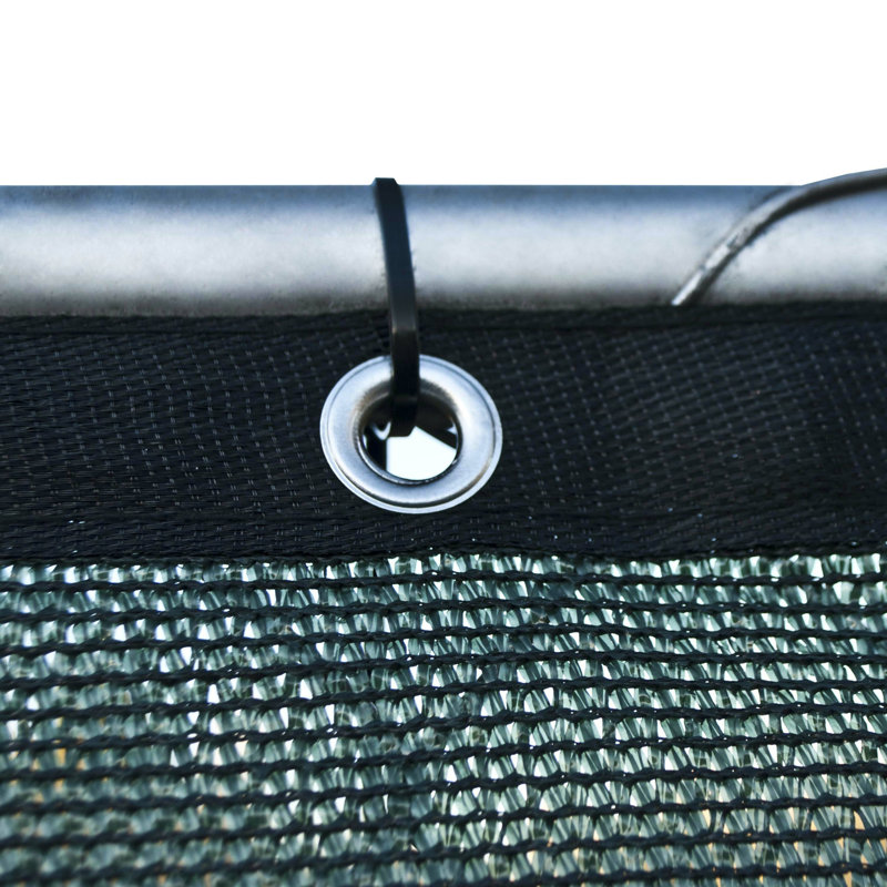 Dark Green Polyethylene Privacy Mesh Fence Screen with Grommets