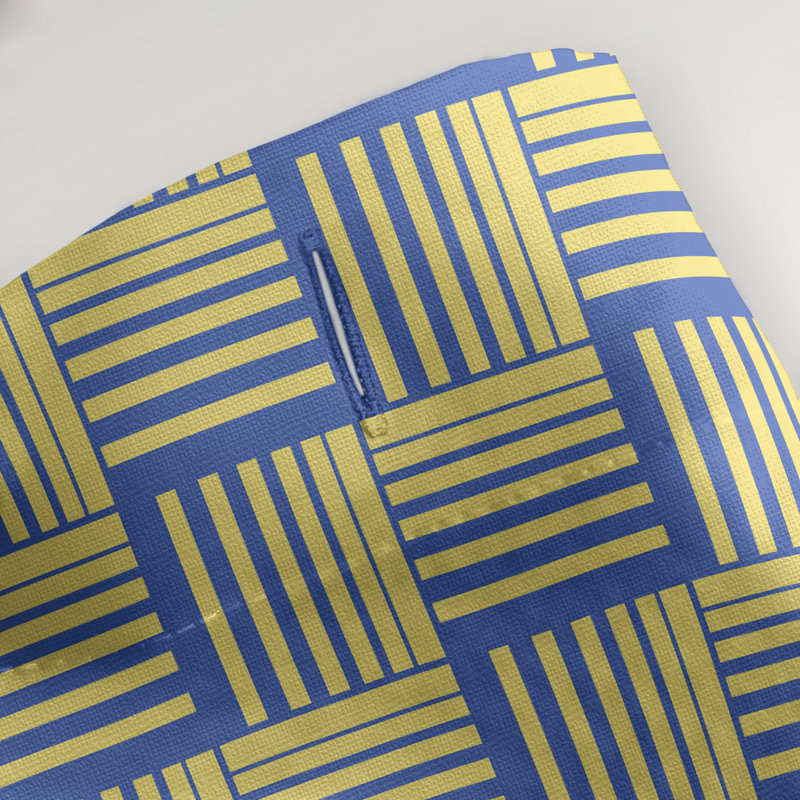 Rideau de douche simple basketweave rayures classic, Bleu / Jaune