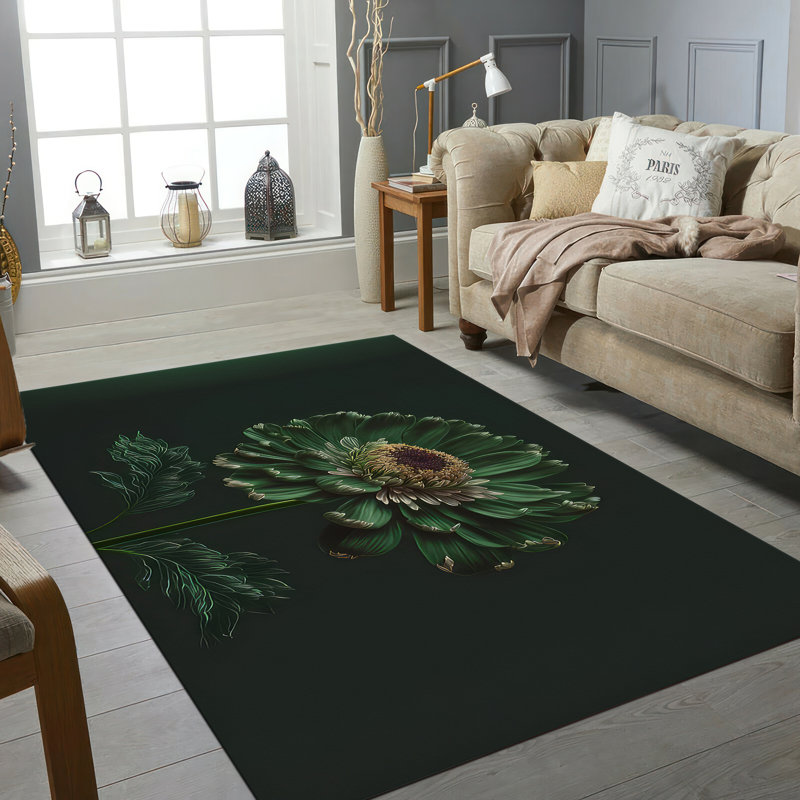 Artistic Abstract Design Soft Pile Printed Rug in Vibrant Hues for Contemporary Home Decor, Rectangle 3'3" x 4'11"