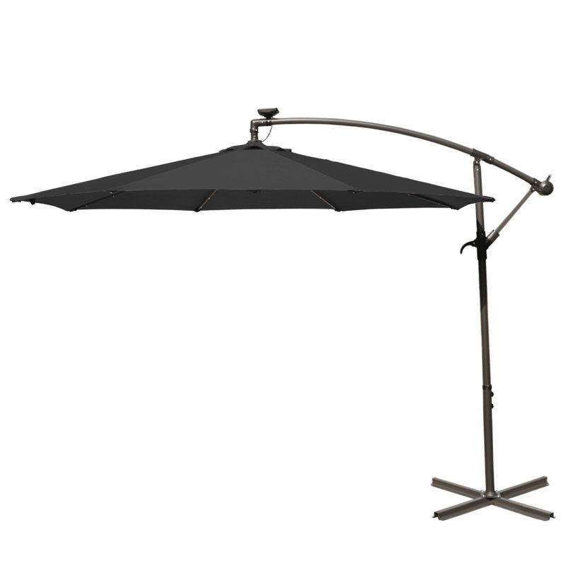 Oullins 3m Cantilever Parasol with Lights, Black