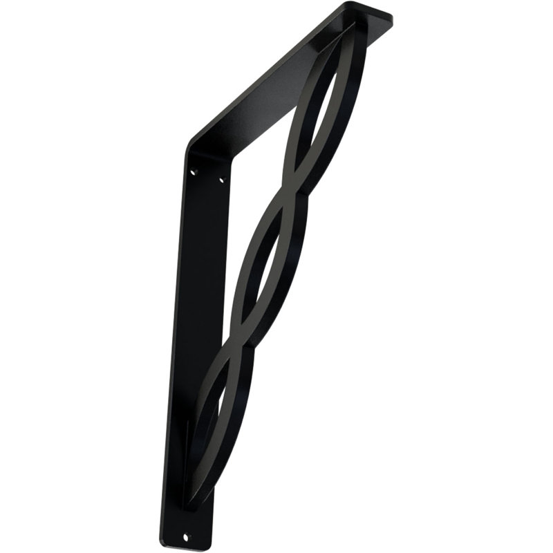 Support en fer forgé, H 10 po x l 2 po x P 7,5 po, Noir
