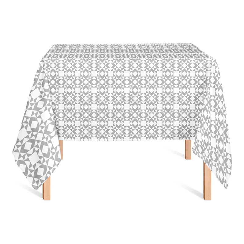 Nappe carrée en polyester à motif géométrique, gris