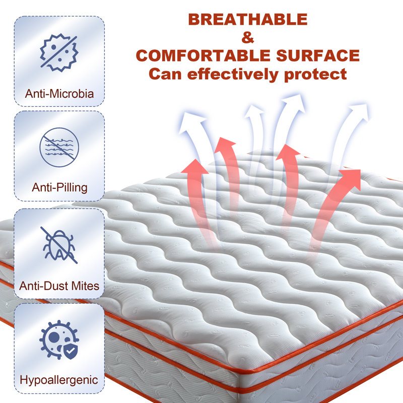 Matelas hybride moyen dans une boîte, 10", Simple extra long
