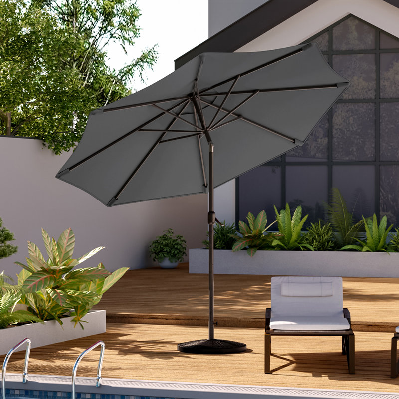 Aaroon 300cm Tilt Market Parasol, Dark Grey