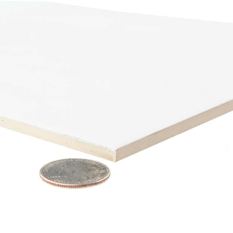 Berta 7-7/8 In. X 7-7/8 In. Ceramic Wall Tile, White
