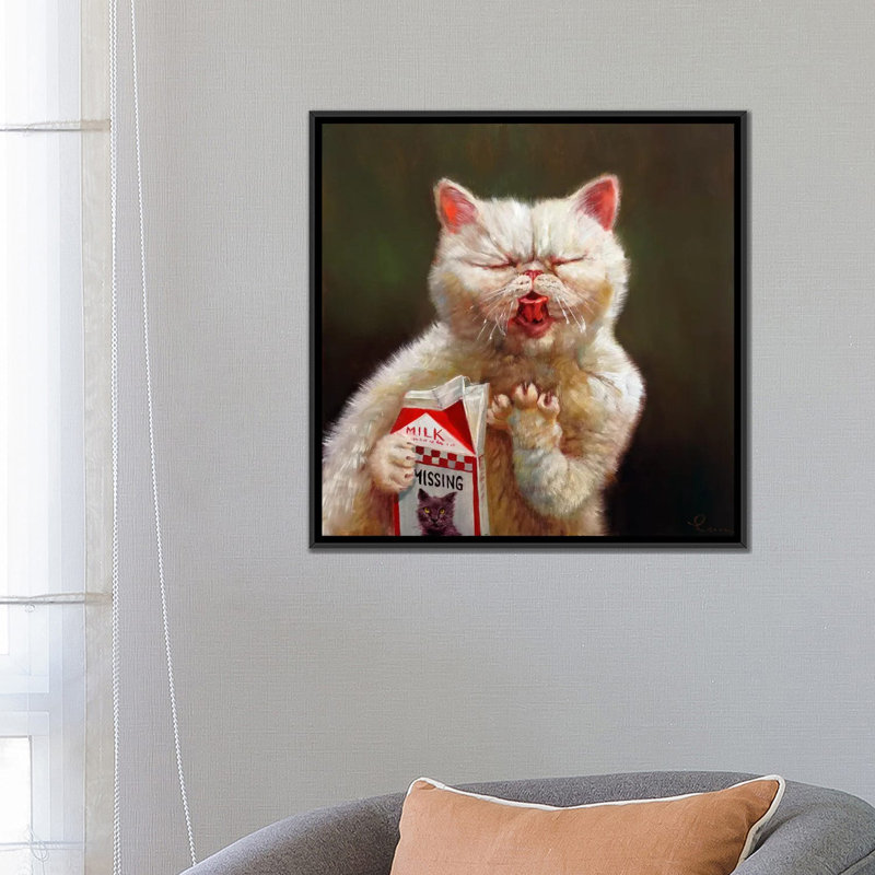 «Sour Milk», reproduction sur toile, H 18 po x l 18 po x P 1,5 po, Toile avec cadre noir, Pas de tapis
