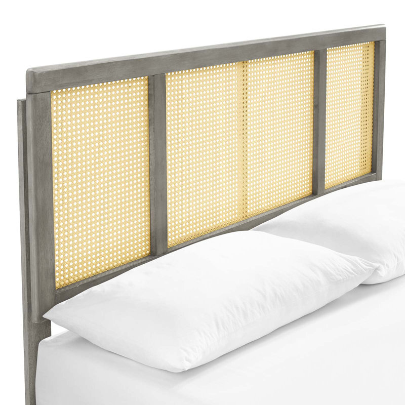 Lit plateforme avec pieds angulaires Kelsea, Grand, Gris