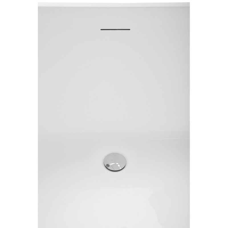 55" Streamline Soaking Freestanding Tub and Tray With Internal Drain, Polished Chrome