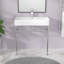 Console de salle de bain rectangulaire en céramique blanche et dorée avec trou de trop-plein-123703123-123703125