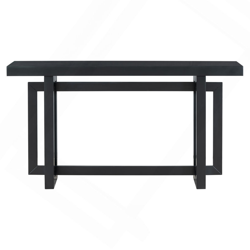 59.1" Painted Entryway Table With Pine Veneer,Unique Triple Rectangle Design Console Table With Thick Pine Wood Legs,Extra Long Sofa Table Versatile For Hallway, Living Room,Kitchen