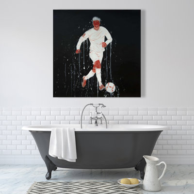 Soccer Player Red Canvas  Sports  Games Home Decor Art