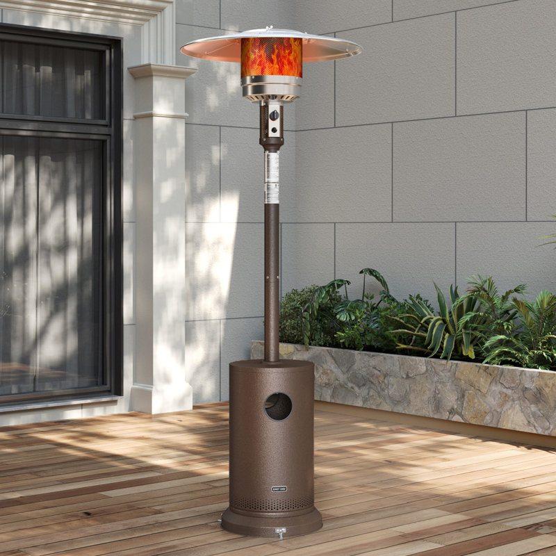 Chauffe-terrasse 48 000 BTU pour l'extérieur avec conception de table ronde, Bronze