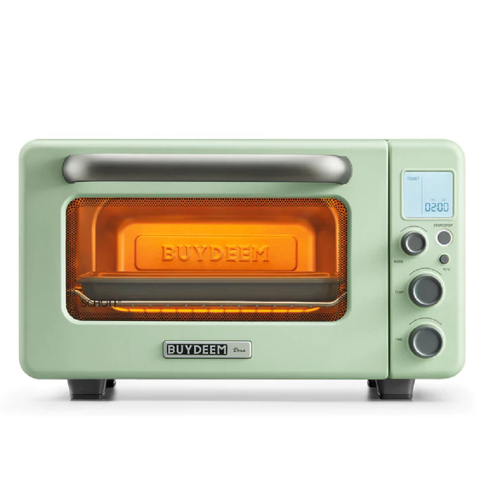 12L Mini Oven, Home Baking Small Oven Timer Double Glass Door Top and  Bottom Heat Convection Countertop Toaster Oven Useful (Red)
