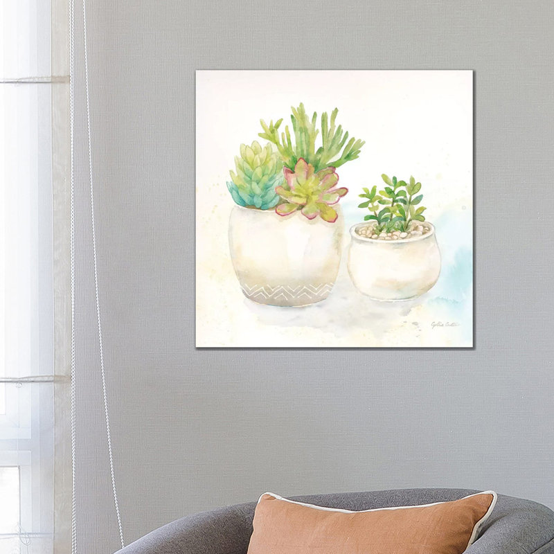 Sweet Succulent Pots I by Cynthia Coulter - Wrapped Canvas Painting, 66.04 cm H x 66.04 cm W x 3.175 cm D