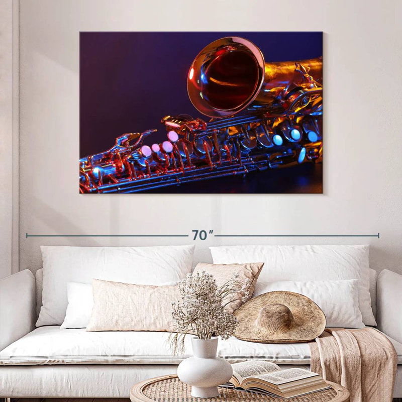Abarca Purplish Golden Saxophone, 32" H x 48" W