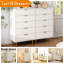 Commode haute 5 tiroirs blanche cannelée pour la chambre à coucher, commode moderne en bois de 30 po-1368111361