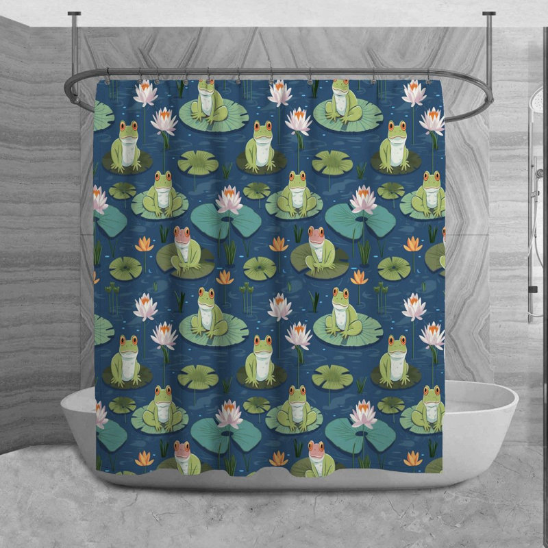 Rideau de douche Yocasta Frog, H 93 po x l 70 po
