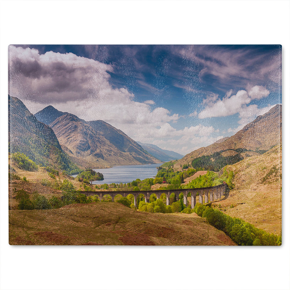 The Glenfinnan Viaduct Designer Glass Chopping Board