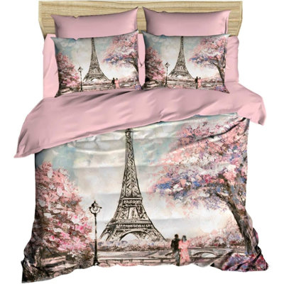 Cotton Floral Duvet Cover with Pillowcases