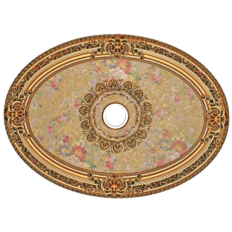 Floral Oval Ceiling Medallion, Antique