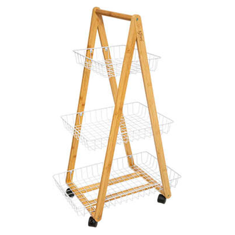 Solid Wood Kitchen Cart, White