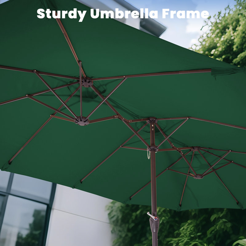 Parasol de marché rectangulaire 15 pi x 9 pi, Vert foncé