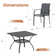 4-Person Patio Dining Set with Square Metal Dining Table and Stackable Textilene Armrest Chairs