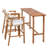 Ziven 3-Piece Rustic Patio Dining Set With Acacia Wood Table And Cushions-124955586