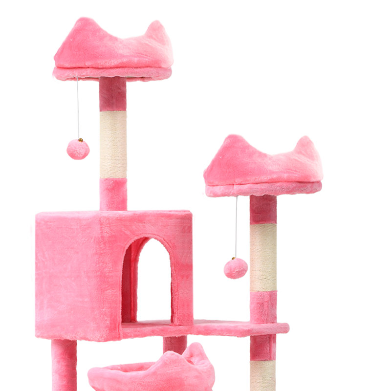 Tour pour arbre à chat à niveaux multiples 74,8 po, Rose