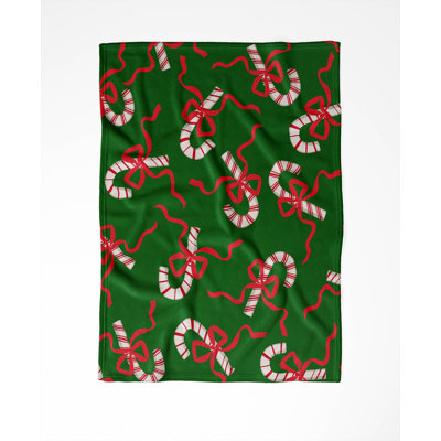 Candycanes & Bows Holiday Velveteen Throw