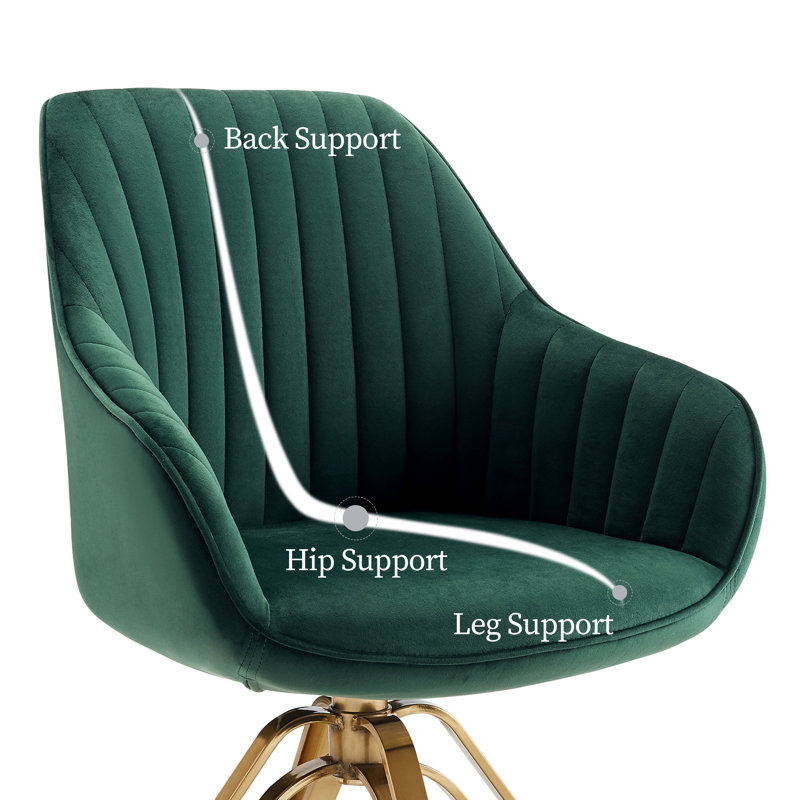 Velvet Swivel Accent Chair, Green Black