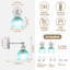 Ensemble de 2 appliques murales tulipe à piles avec télécommande et ampoule, intensité variable, sans fil et rechargeables (3 températures de couleur et 12 couleurs RVB) pour chambre, salon et couloir.-123247236-134231306