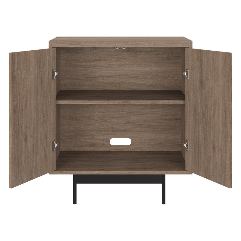 Whitman 28" Wide Rectangular Fluted Accent Cabinet in Antiqued Gray Oak, Antiqued Gray Oak