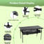 Table d'extérieur pliante en aluminium avec plateau enroulable, panier de rangement en filet, porte-gobelets et sac de transport portable
