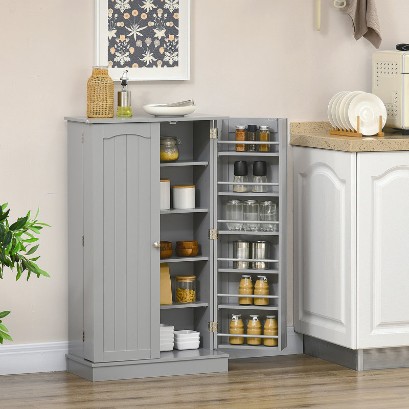 Versatile Kitchen Pantry Storage Cabinet For Organized And Stylish Home Storage, Gray