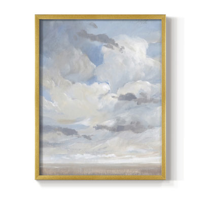 Bleu ciel I, reproduction encadrée - bois massif